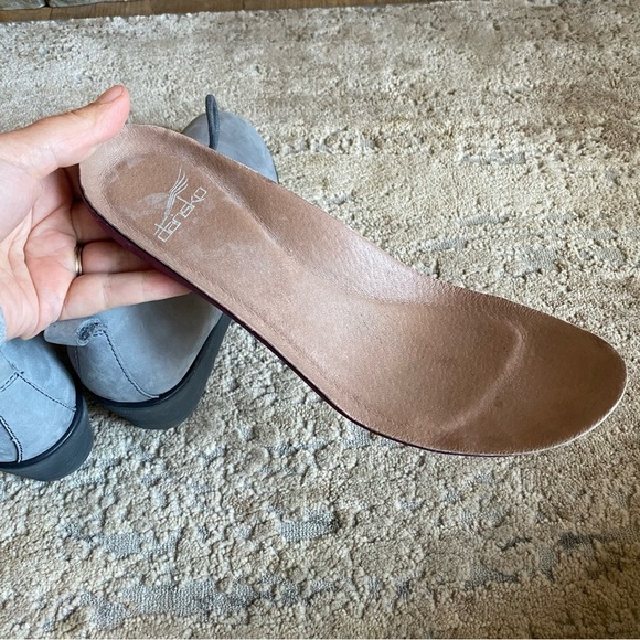 Dansko Cadee Lace Up Ankle Booties Wedge Heel Nubuck Suede Leather Blue Gray: 38 - Picture 9 of 11
